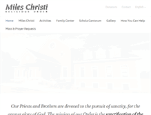 Tablet Screenshot of mileschristi.org